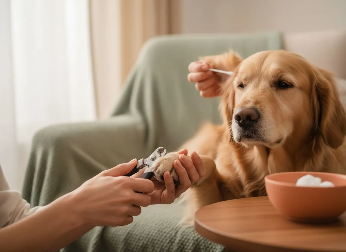 Soins d'hygiène d'un animal à Caen