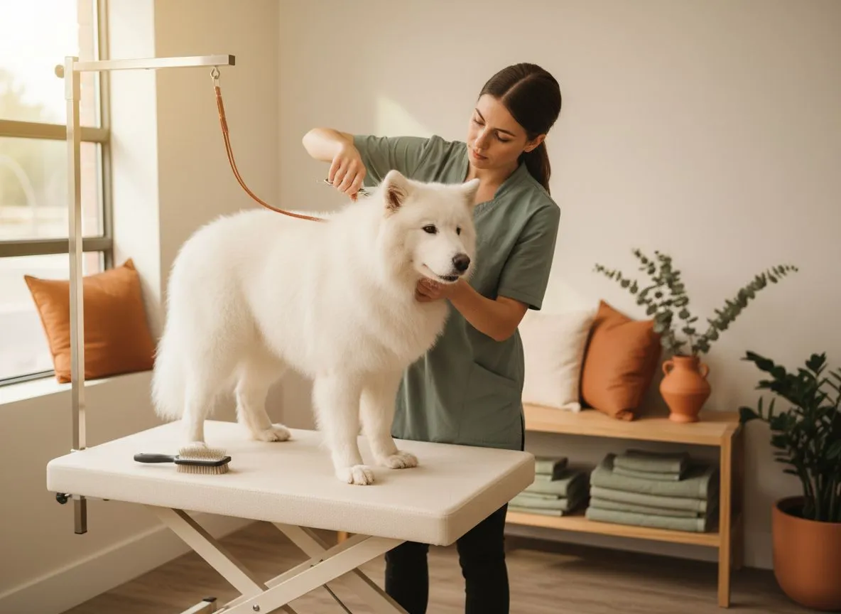 Tonte d'un chien lors d'un toilettage à Caen